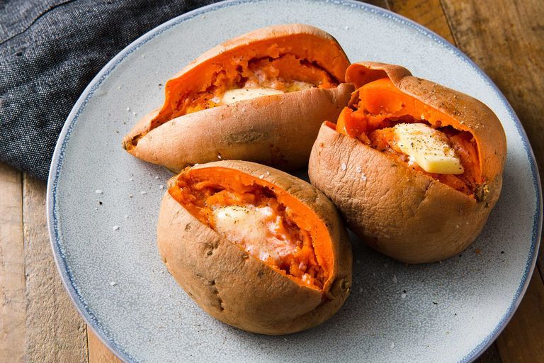 Microwaving a sweet potato